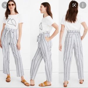 NEW Madewell linen/cotton paper bag pants